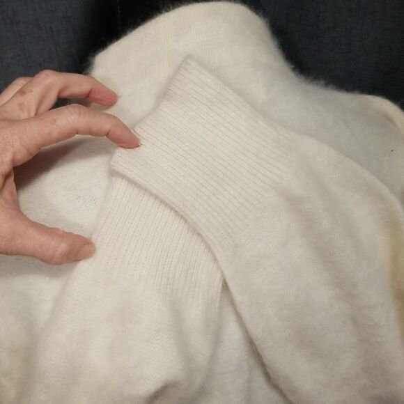B.J.Kristen Womens Medium 80s Electric  Angora Wool Vintage Cardigan Sweater L - Picture 12 of 15